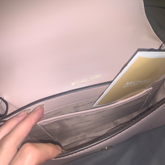 Michael Kors Blush Crossbody with Gold Charm Chain - Picture 8 of 16